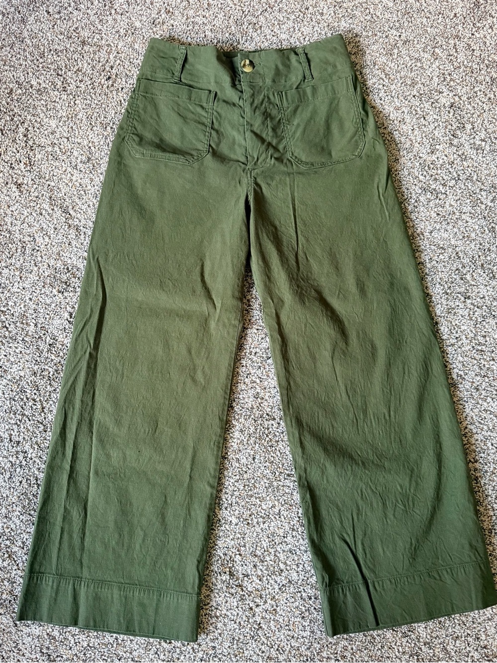 Anthropologie Maeve Collette Olive Wide-Leg cropped pants